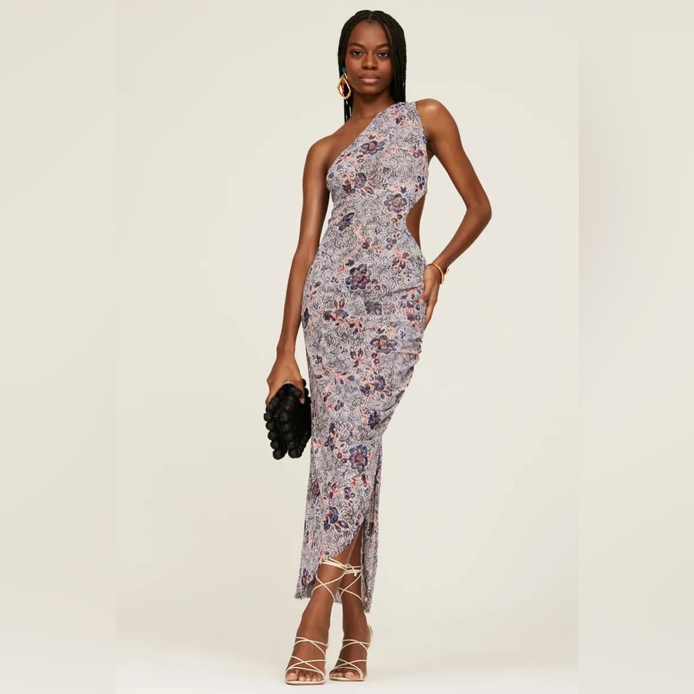 NWT $350 MISA Los Angeles Aries Mesh Cutout Dress